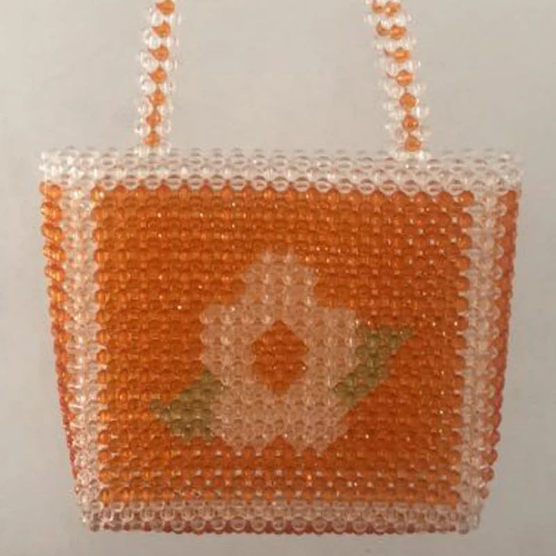 Сумка с бисером, сумка с цветком, женская сумка с желтым жемчугом, косой крест, двойная сумка на одно плечо, женская сумка ручной работы