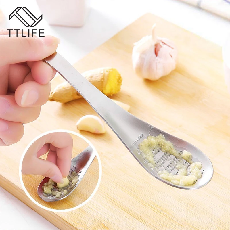 

TTLIFE Stainless Steel Manual Garlic Press Ginger Grinding Slicer Mincer Garlic Crusher Chopper Kitchen Cooking Tools
