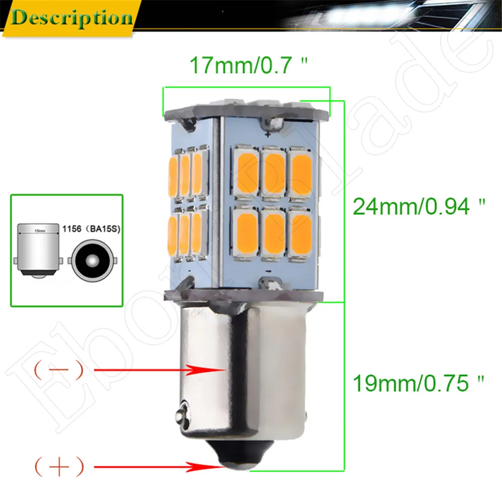 2X1156 BA15S 1157 BAY15D BAU15S BA15D автомобиль свет 5630 smd мотоциклов тормозной обратного лампы сигнальные лампы Белый желтый красный 6 V