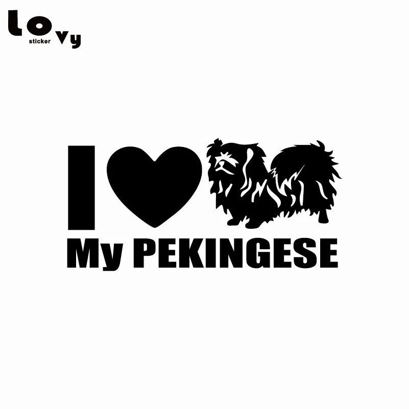 Виниловая забавная наклейка для автомобилей I Love My Pekingese мультяшная собака