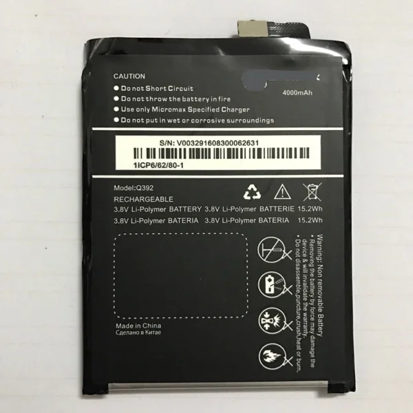 

High quality mobile phone batteries fit for micromax Q392 q392 batteries