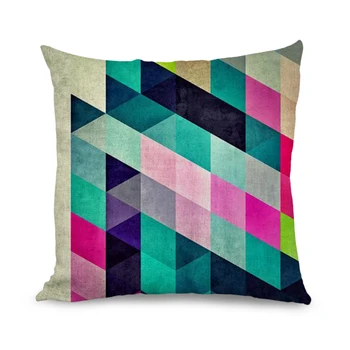 

Custom 18x18 inch Prismatic Geometric Print Square Chair Cushion Cover Pillow Cases for Festival