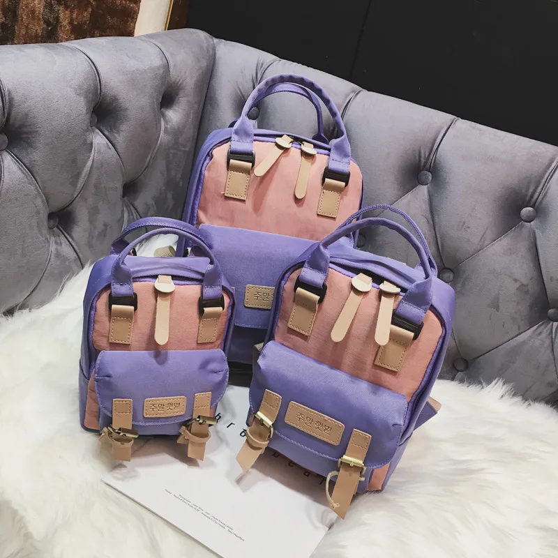 Повседневный подарок для мамы и дочки, рюкзак с маленькой цепочкой для девочек, дизайнерская детская школьная сумка, нейлоновый Детский рюкзак, рюкзак Mochila - Цвет: Фиолетовый
