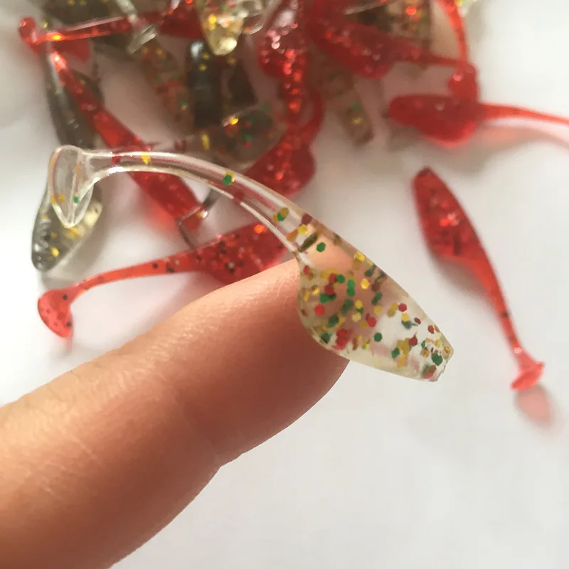 XIDIAOYU 10 шт. Мягкая приманка Т хвост 4cm0.75g корень для рыбалки Маленькая рыба карп