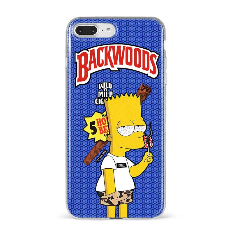 Rick e morty Simpson sertao macio caso de telefone Silicone capa Backwoods para o iphone XS XR Max 6 7 8 Plus 5 6 X Habitacao