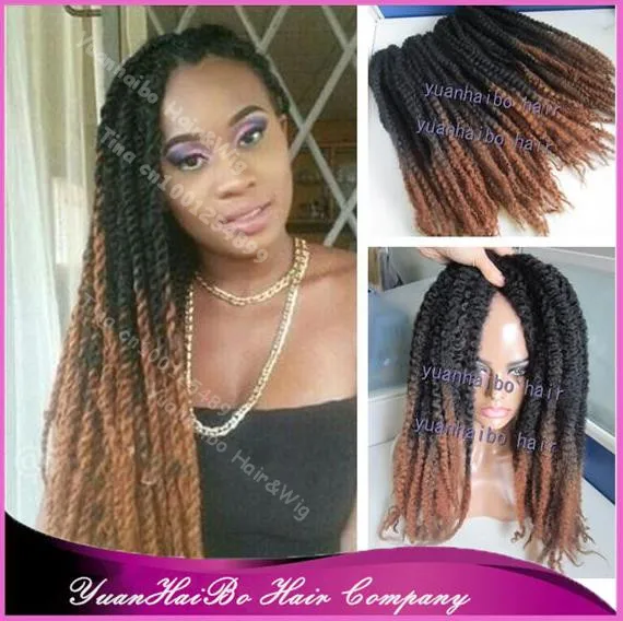 Stock 20 Fold Two Tone Black Brown Synthetic Twists Ombre Marley 20 Fold Two Tone Black Brown Synthetic Twists Ombre Marley Braid