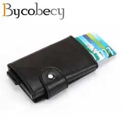 Bycobecy 2019 новый стиль унисекс бизнес держатель для Карт RFID металлический кошелек автоматический открытка-раскладушка чехол мини