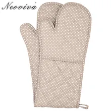 Neoviva, винтажное хлопковое стеганое одеяло, термостойкие двойные перчатки для духовки, в горошек, сахарно-коричневые перчатки с подогревом, перчатки для пальцев, Guante para Cocina