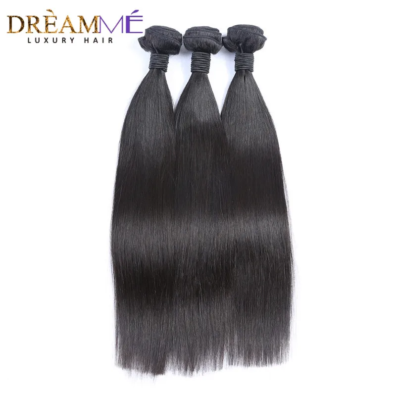Бразильский прямые натуральные волосы 3 Связки Weave 100% натуральная натуральные волосы расширение натуральный черный цвет Мечтая queen товары