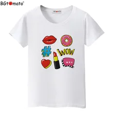 BGtomato футболка Креативный дизайн Летняя красивая футболка женская супер модная одежда горячая Распродажа футболка femme летние топы