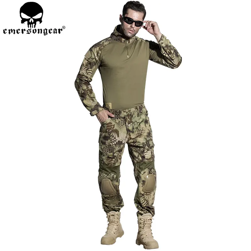 

EMERSONGEAR Airsoft G2 BDU Hunting Clothes Combat Shirt Pants with Elbow Knee Pads Tactical Military Hunting Uniform MR EM6925