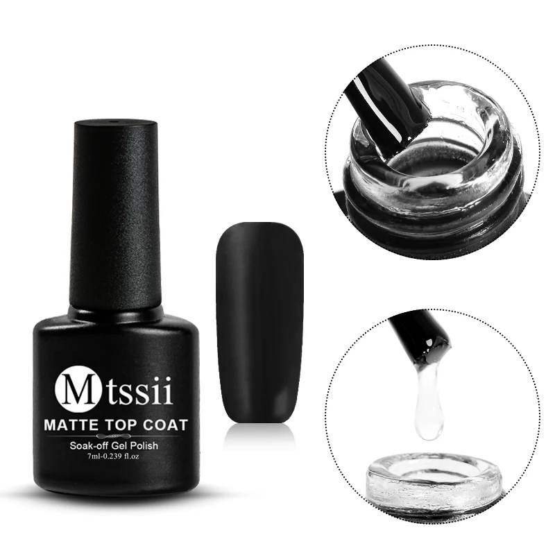 Mtssii 7ml Gel Nail Polish Matte Color Soak Off Matte Top Coat Nail Art Gel Varnish Manicure lacquer Semi Permanent Nail Gel - Color: FFK0202