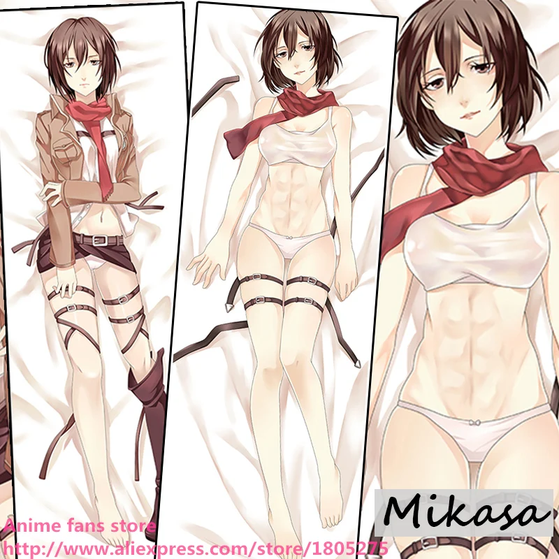 ГОРЯЧАЯ Cool Аниме Shingeki нет Kyojin Mikasa Наволочка Мужской Обниматься Тела Чехол