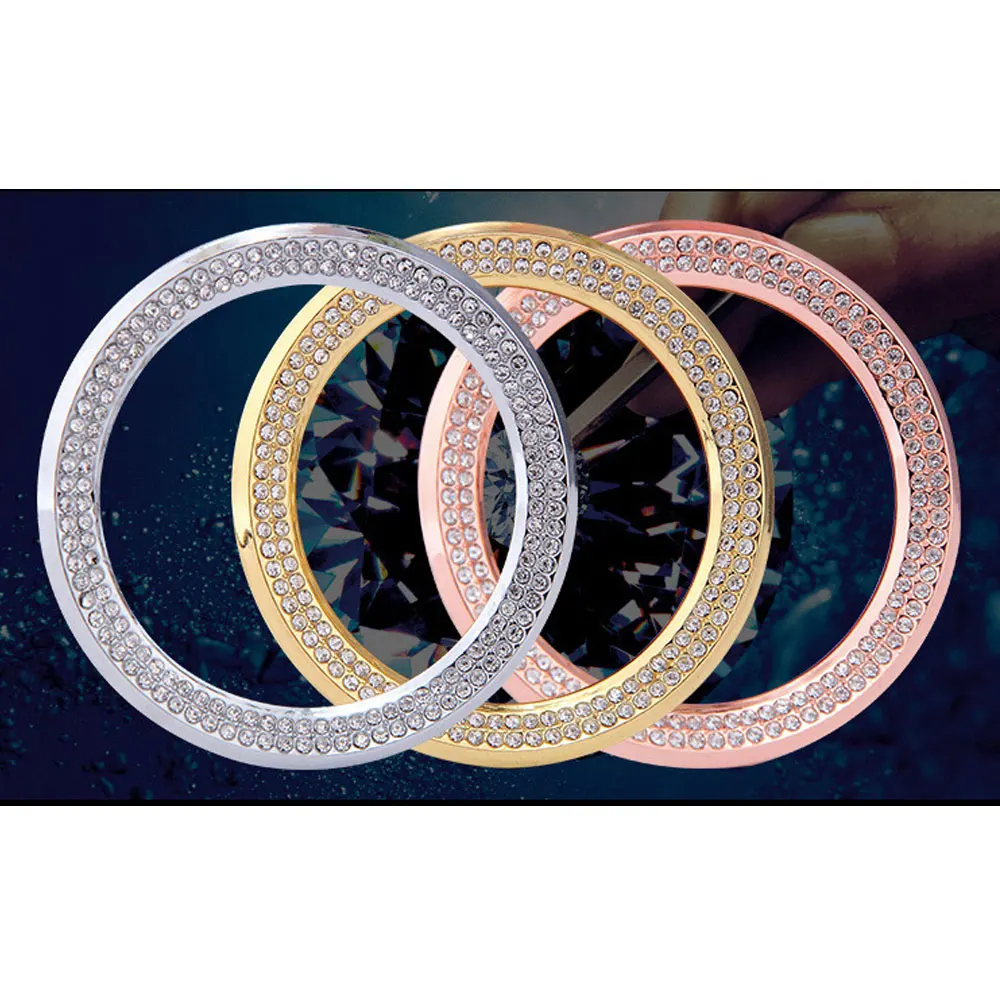 

1Pcs Car Alloy Steering Wheel Frame Cover For bmw Rhinestone (Rose Gold/Silver/Gold)