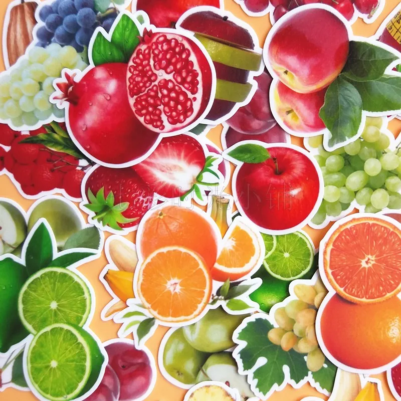 

30pcs Apple\Orange\Lemon\Grape Of summer fruit Colorful Decoration sticker diy ablum diary books scrapbooking label sticker
