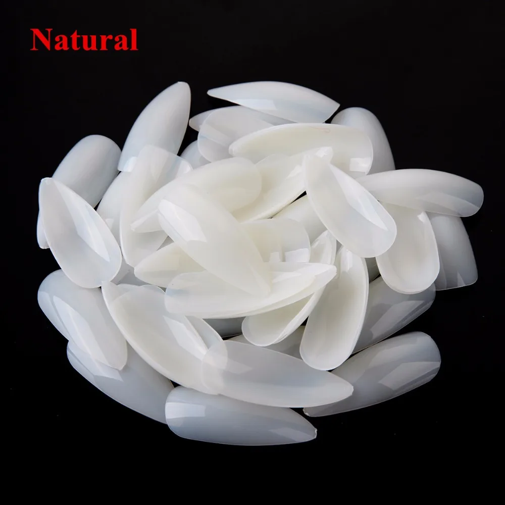 Artificial por Atacado Pacotes de 50 Longo Estilete Unhas Unha Art Tips Limpar - Natural Falso Dicas Manicure A0493 500 Pcs 4 Unhas postiças