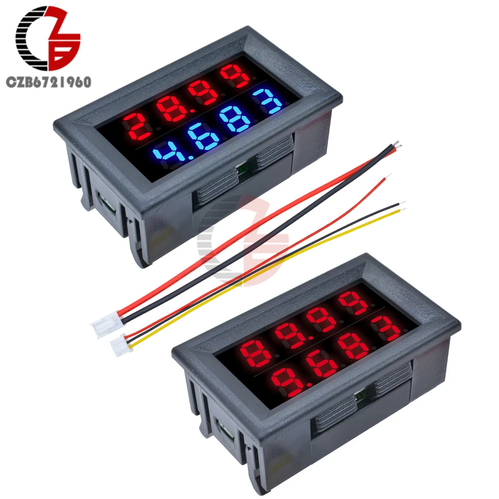 DC 0 200V 10A 0.56" Inch LED Digital Car Motorcycle Voltmeter Ammeter 4
