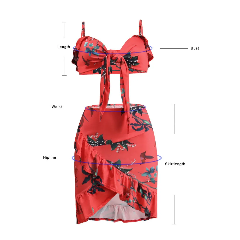 Sexy sling straps printed ruffled nightclub two-piece set suits 8_