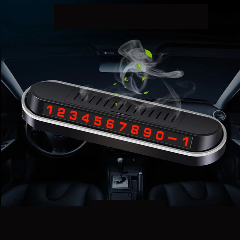 

Car Styling Luminous Temporary Parking Card Phone Number Card Plate Magnetic Telephone Number Card Sticker With Aromatherapy