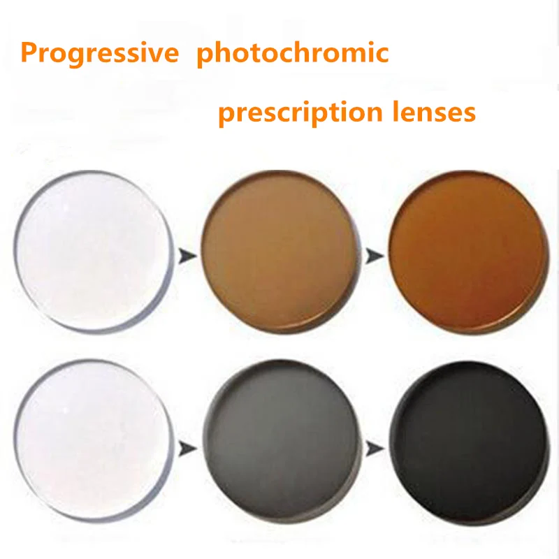 

1.56/1.61/1.67 index grey/brown High quality progressive photochromic prescription color Lenses eyes o opticos myopia