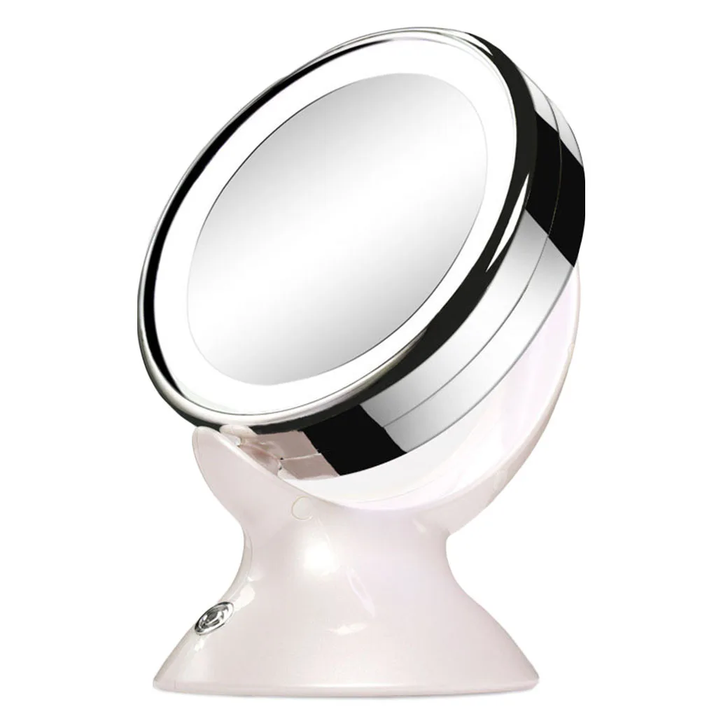 5 увеличение светодиодный Красота Double Face вращения заполнить свет составляют косметическое стол карманное зеркало