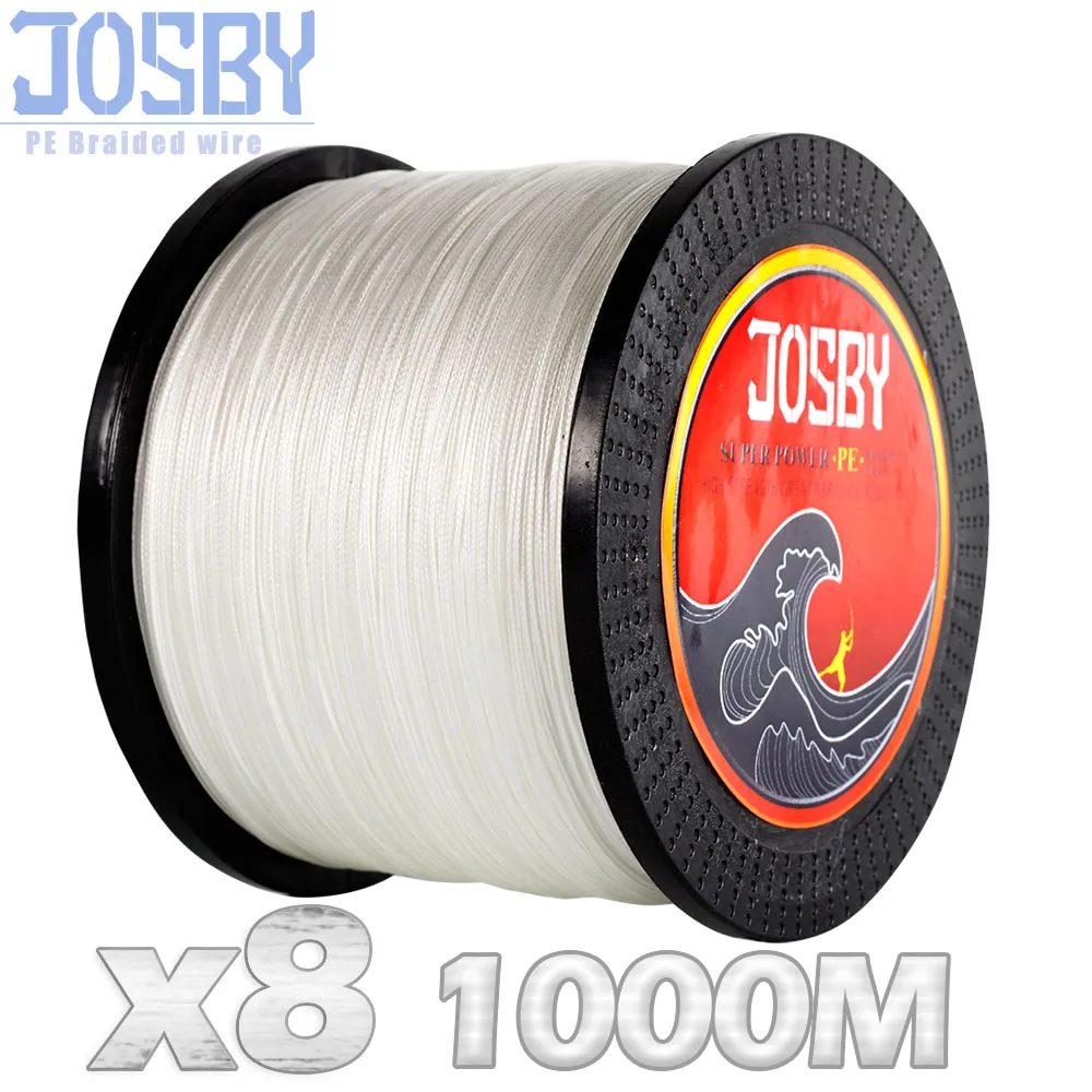 JOSBY 300M 500M 1000M  8 Strands  PE  Braided Fishing Line Multifilament Super Strong Fishing Line Multicolour Sea Fishing Line
