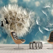 Beibehang настроить Большая фреска светло-голубой чистый красивый Одуванчик простой ТВ фон Настенные обои для стен 3 d папье peint