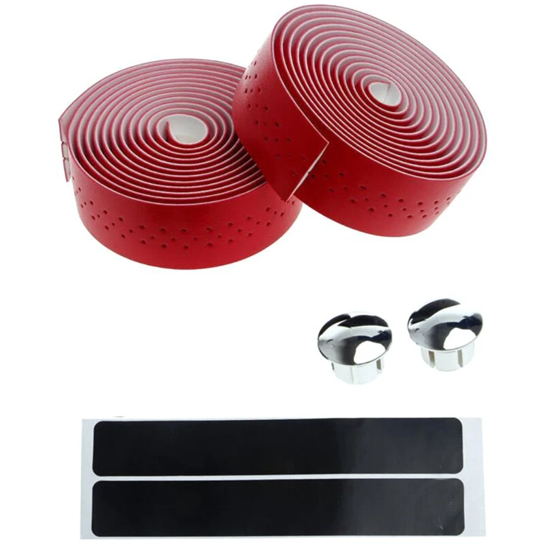 cheap MTB Bike PU Bicycle Handlebar Tape Road Leather Perforated Belt Breathable Soft Bicycle Handlebar Tape Fixed Belt