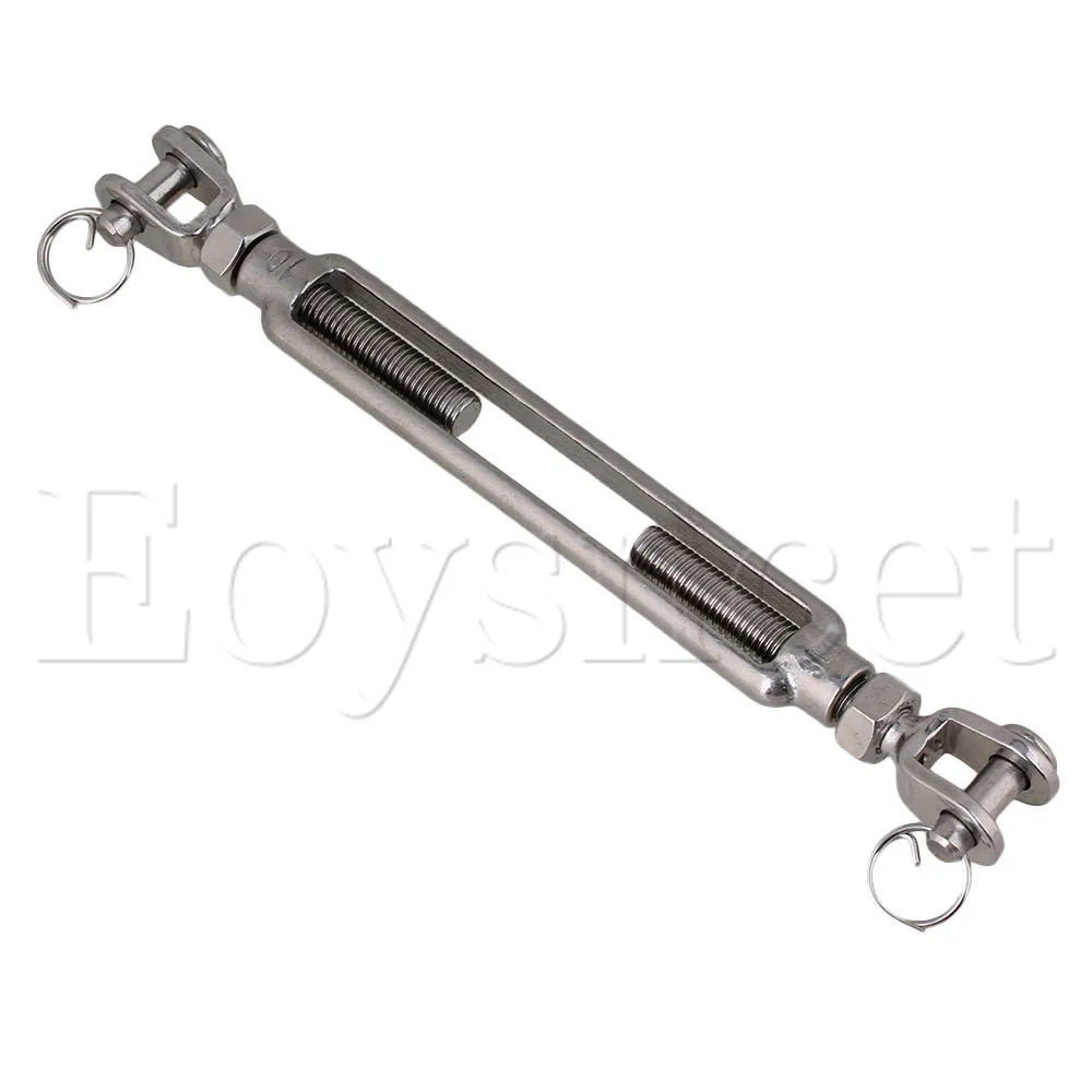 

Silver M10 European Style Stainless Steel Turnbuckle Hook Wire Rope Set
