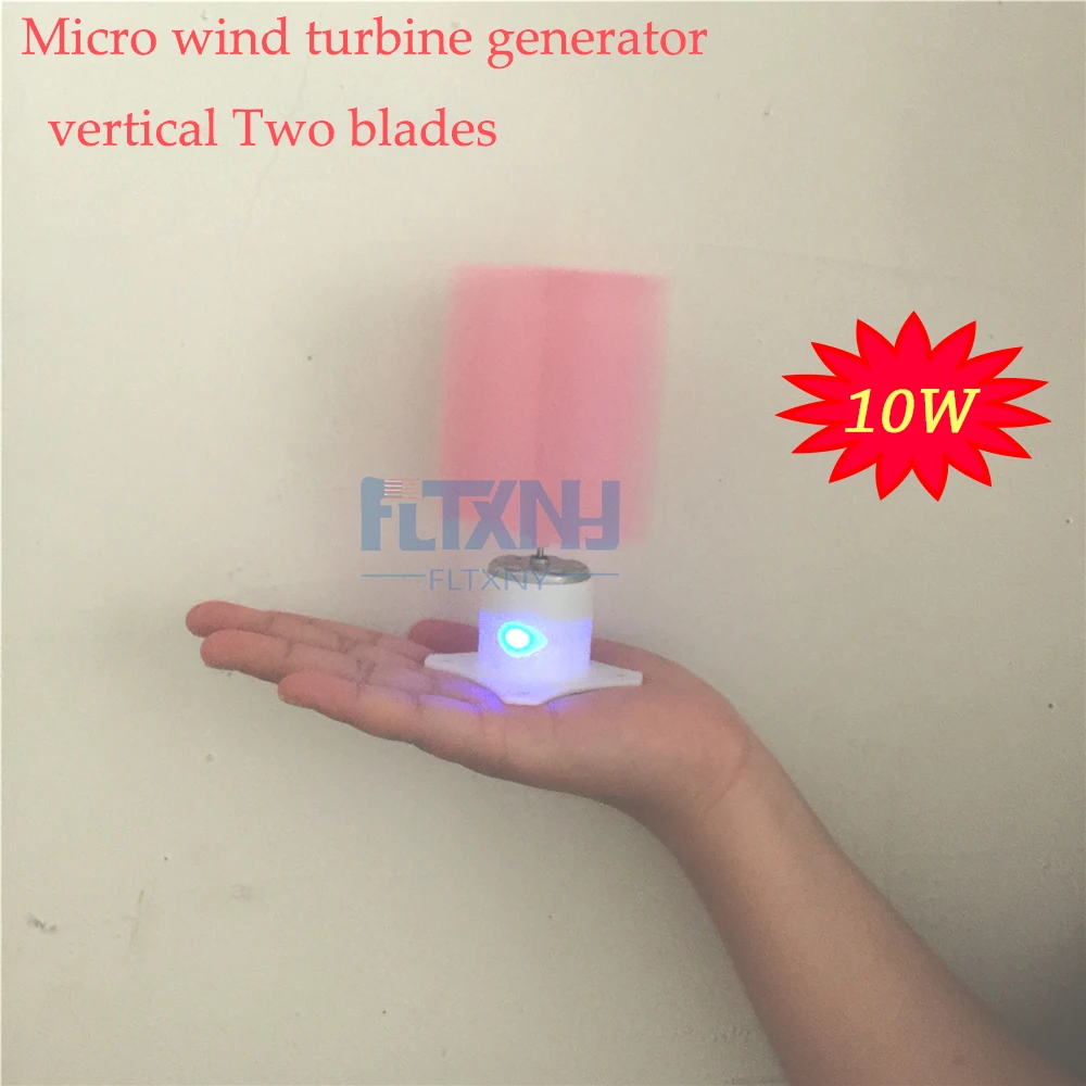 Розовый цвет микро-мотор маленький светодиодный свет вертикальной оси ветряной генератор полный набор сделай сам урок ветрогенератор мельница
