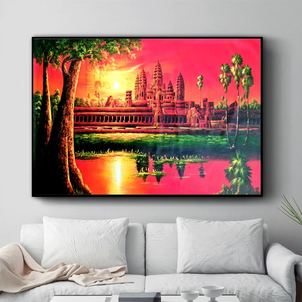 Камбоджа пейзаж художественная фотография холст живопись плакаты и принты для гостиной без рамки Настенная картина домашний декор
