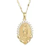 Holy Virgin Mary Pendant Necklace Religion Dainty Golden Christian Cubic Zircon Necklace Women Collier Femme Christian Jewelry ► Photo 3/3