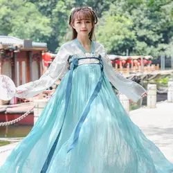 2018 Новая Осенняя юбка на груди Hanfu весна-лето-осень Сказочный лист лотоса неисторическая тяжелая работа большой маятник