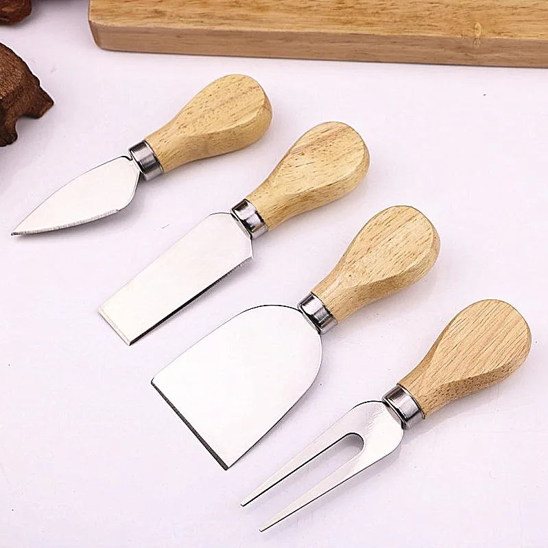 4 шт) деревянная ручка нож для сыра слайсер вилка ложка-нож полезные инструменты для приготовления пищи