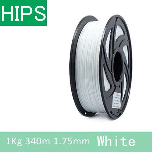 HIPS/PETG/PLA/ABS/FLEX/нейлоновая нить пластик для 3d принтера/1 кг 340 м, диаметр 1,75 мм/из города - Цвет: HIPS 1kg WHITE