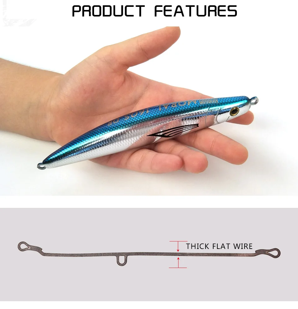 Kingdom Fishing Lures 160mm 75g 1pc Large Sea Fishing Lure Sinking Pencil Hard Baits Suitable For L arge Fish on Boat fishing Model 6508 (2)