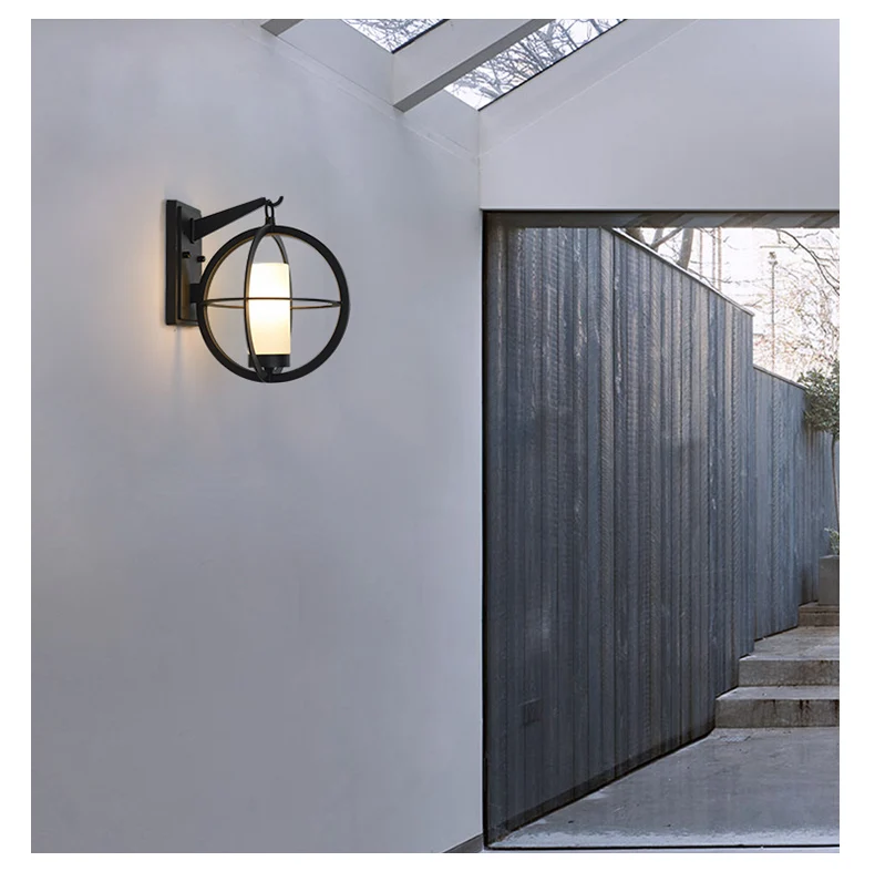 Lâmpadas de Parede Conduziu a Luz da Parede ao ar Luzes do Jardim à Prova Nordic Moderna Terra Livre Dwaterproof Água Fora Arandela Led Varanda Luz E14 Exterior 8 Nordic lâmpadas de parede moderna terra conduziu