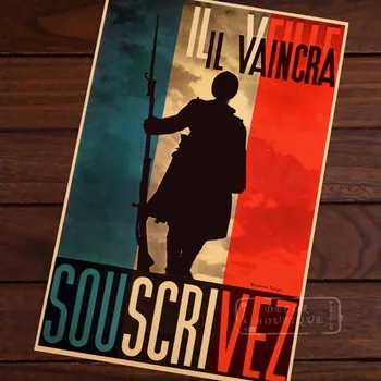 

Cartel de propaganda Frances French propaganda WW2 Classic Art Poster Decorative Wall Canvas Stickers Posters Bar Home Decor Gif