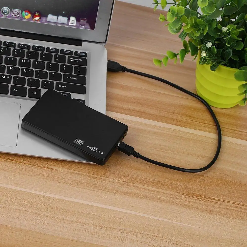 1 Набор 2,5 дюймов USB 2,0 жесткий диск SATA Внешний Корпус Чехлы для жестких дисков 2 цвета с USB кабелем Прямая поставка