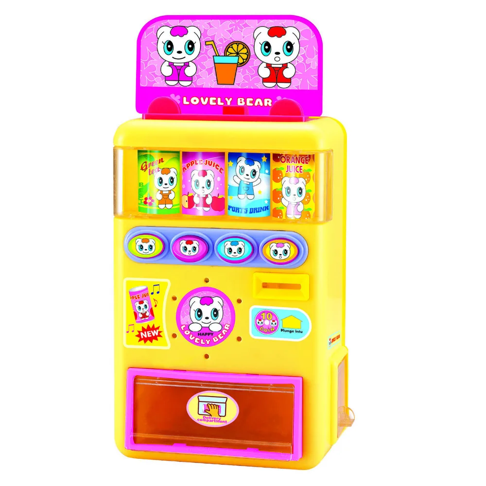 Pretend Play Simulation Beverage Vending Machine Shopping Toy with