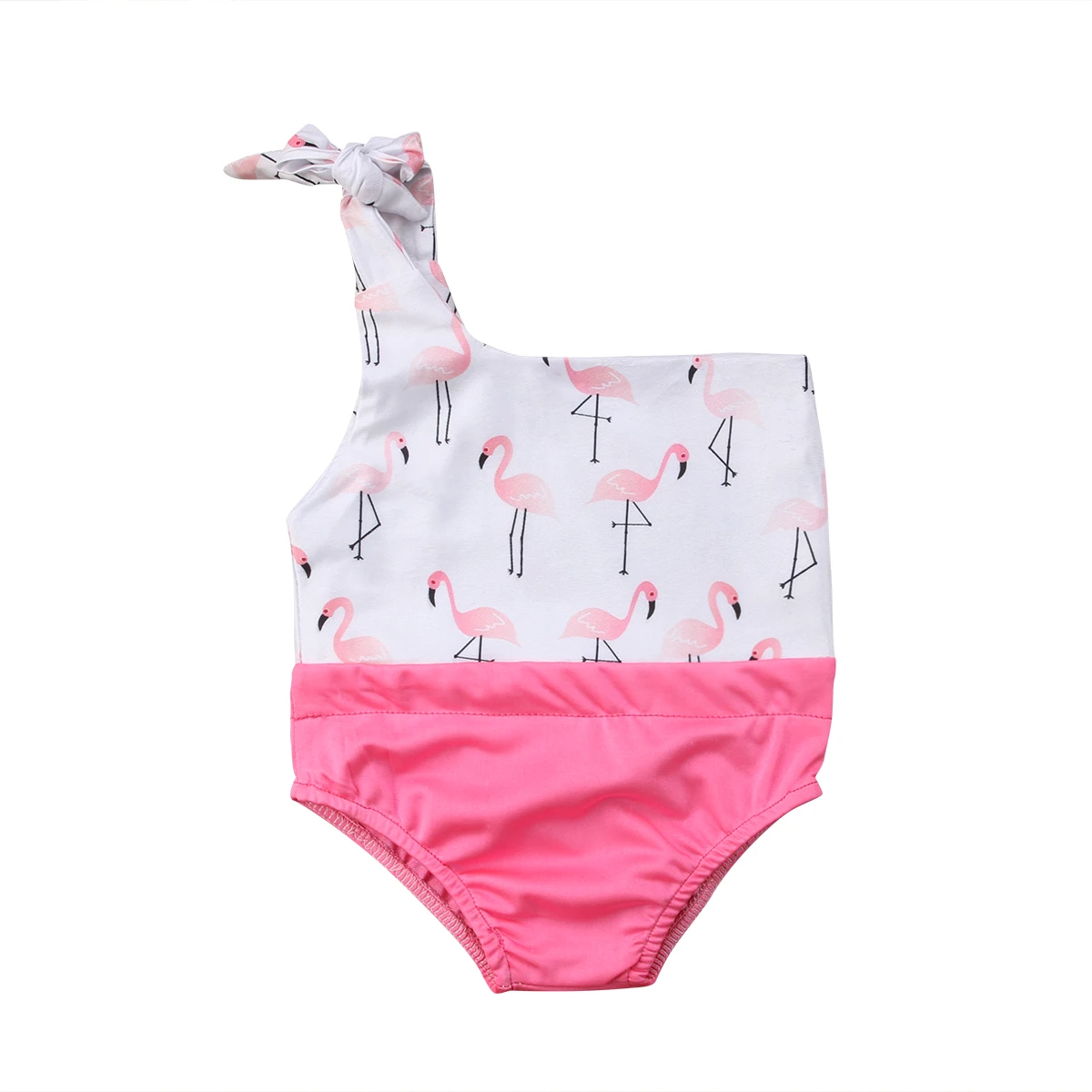 

2018 Casual Baby Girls Kids Flamingos Bikini Toddler Swimwear Bathing Suits Swimsuit Beachwear Bath Single Shoulder Size 1-5Y