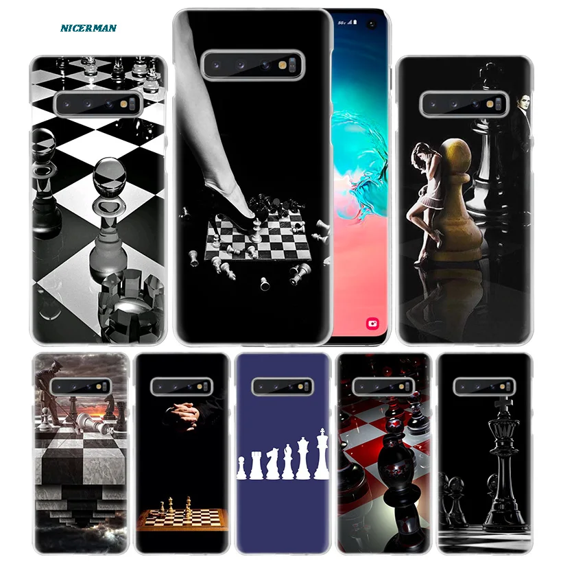 

Black and White Chess Case for Samsung Galaxy S10 5G S10e S9 S8 M30 M20 M10 J4 J6 Plus J8 2018 Note 8 9 Hard PC Phone Cover NEW