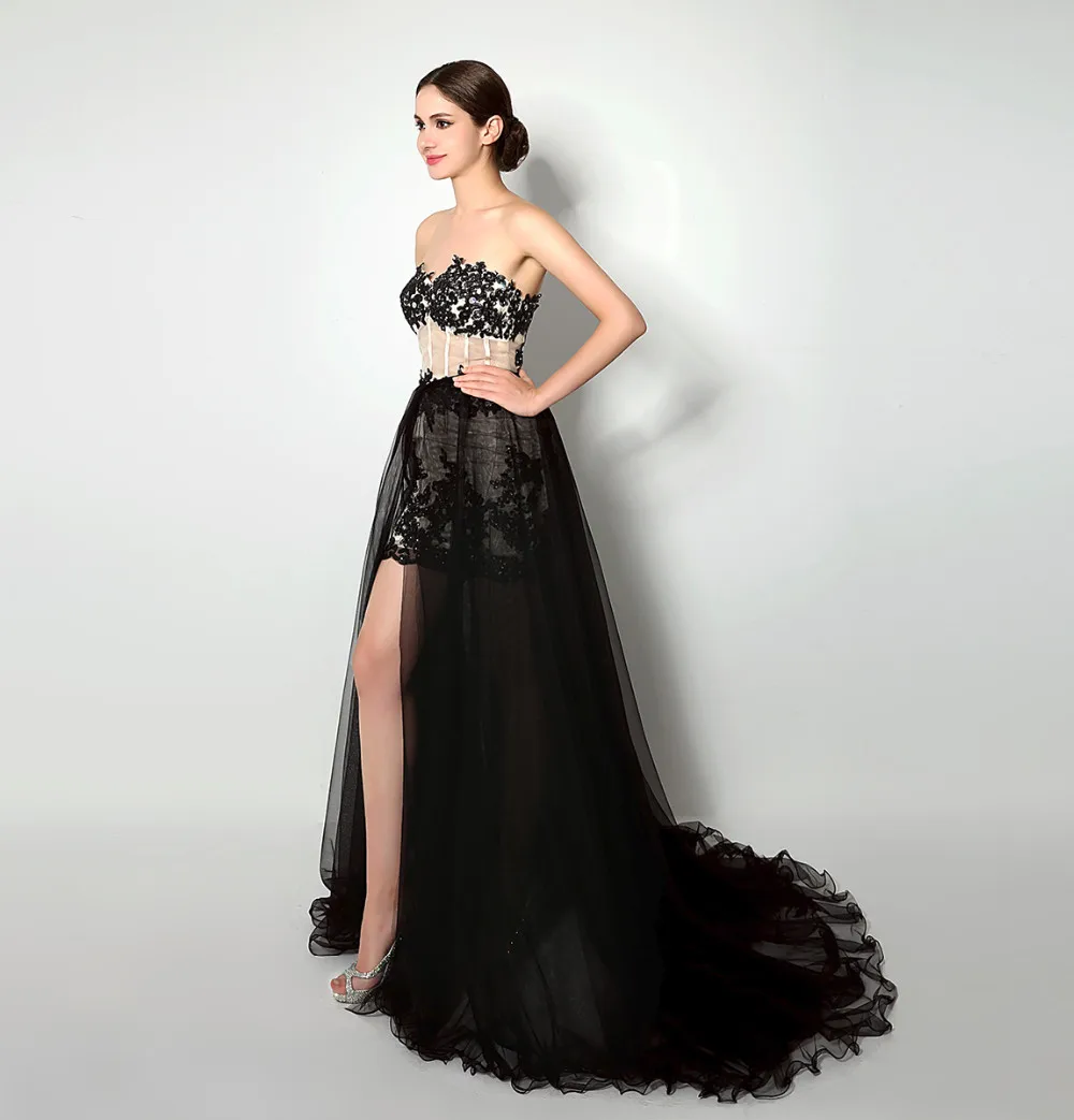 2016 Dress In Stock Beaded Appliques 2 Pieces Prom Gowns With