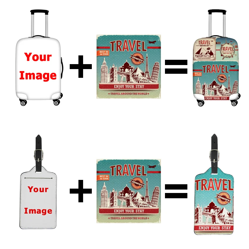 INSTANTARTS Thickened Luggages Protective Cover for 18-30 Inch Trolley Cases Waterproof Elastic Suitcases Bag Dust Rain Covers