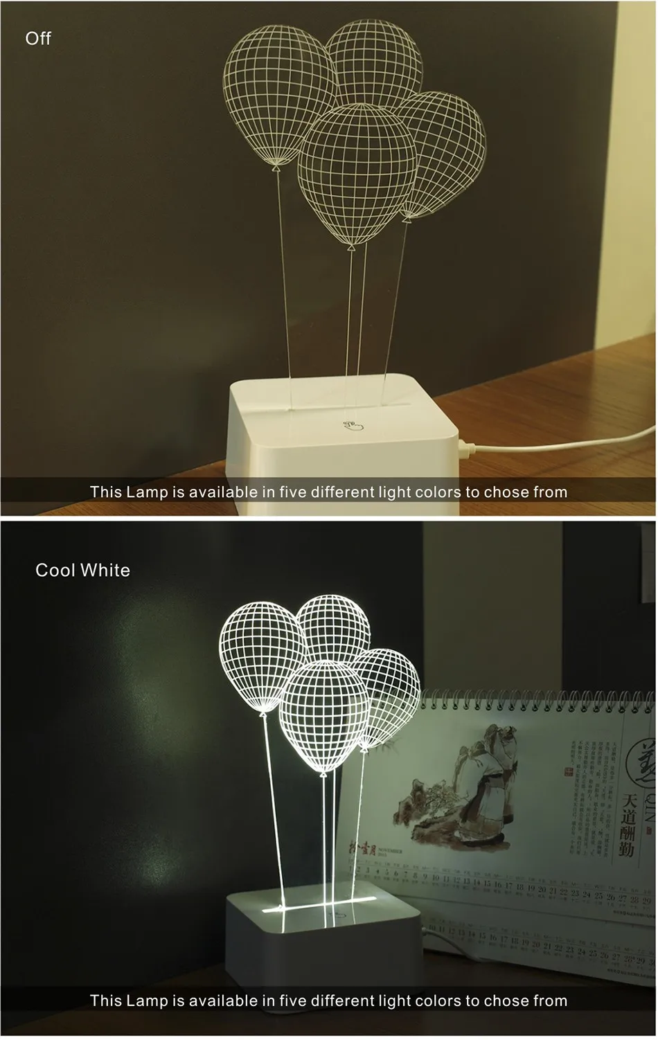 CNHIDEE Novel Fantasia Infantil 3d Balloon Table Light for Bedroom Living Room Decoration Besides Lampara Led Night Lights  (3)
