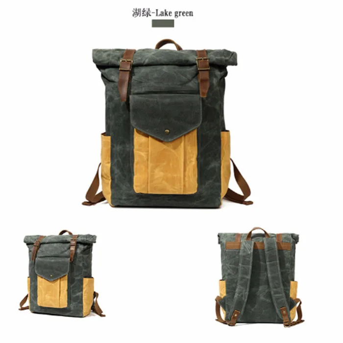 

Vintage Military Waterproof Canvas Backpacks Men/Women School Backpacks Men Travel Bag Big Canvas Backpack Large Bag