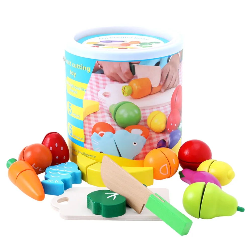 

Onshine Wooden food Toys Cutting Fruits and Vegetables Toys Education for children's intellectual development for boys girls