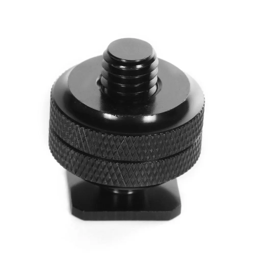 

1/4 Inch Camera Tripod Metal Dual Nut Tripod Mount Screw To Flash Hot Shoe Adapter Camera Tool or Camera Studio