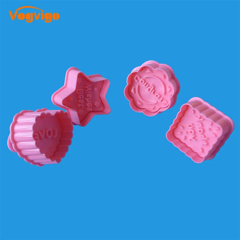 

VOGVIGO 4Pcs/Set Fondant Cookie Cake Cutter Ejector Plunger Cutters Mold Embossed Heart DIY Kitchen Baking Cake Decorating Tools