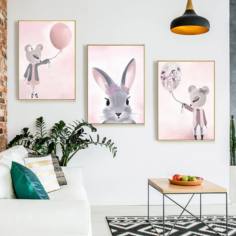 Домашний декор Скандинавская Картина на холсте Wall Art для девочек с принтом